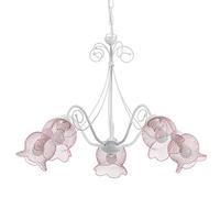 ONLI Lustre Mia en métal blanc et rose à 5 lumières