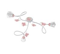ONLI - Plafonnier 3 bras en métal blanc et papillons roses