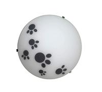 ONLI - Plafonnier rond 25cm en verre satiné blanc décoré avec petites empreintes d'animaux