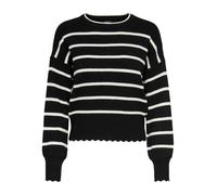 Only Pull ONLIBI à rayures col rond manches longues Femme Noir Taille L
