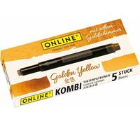 ONLINE® 17178/12 Cartouches d'encre pour stylo à plume Golden Yellow 5 pcs.