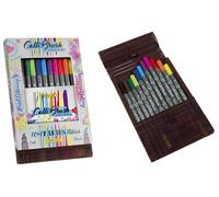 ONLINE® 19045 Stylo fibre Calli.BrushPen - 11 pièces dans un étui en bambou
