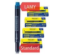 Online 20x cartouches d'encre combi Bleu Royale, effaçable, 4x 5 cartouches universelles, celle qui est toujours compatible, encre pour stylo plume/roller, école, bureau, recharge stylo plume 17026