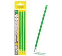 Online 3x recharge pour stylo gel effaçable, compatible avec Legami, couleur vert, pointe moyenne 0,7 mm, encre gel thermosensible, rechargeable