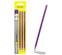 ONLINE 3x recharge pour stylo gel effaçable, compatible avec Legami, couleur violette, pointe moyenne 0,7 mm, encre gel thermosensible, rechargeable