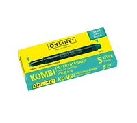 ONLINE 5x Recharges d'encre pour stylos-plumes I compatible avec LAMY, Pelikan etc I encre turquoise I cartouches d'encre universelles pour stylo à plume et roller à cartouches, non effaçable