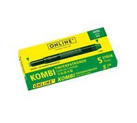 ONLINE 5x Recharges d'encre pour stylos-plumes I compatible avec LAMY, Pelikan etc I encre vert I cartouches d'encre universelles pour stylo à plume et roller à cartouches, non effaçable