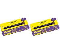 ONLINE 5x Recharges d'encre pour stylos-plumes I compatible avec LAMY, Pelikan etc I encre violet I cartouches d'encre universelles pour stylo à plume et roller à cartouches, non effaçable (Lot de 2)