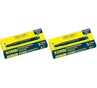 ONLINE 5x Recharges d'encre pour stylos-plumes I compatible avec LAMY, Pelikan, Schneider etc I encre bleu nuit I cartouches d'encre universelles pour stylos-plumes I résistants au gel, non effaçables