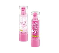 ONLINE Barbie Lot de gommes à lèvres aspect rouge à lèvres I 2 gommes pour enfants comme petit cadeau I Fournitures scolaires pour filles Gomme rose avec couvercle à paillettes I Cadeau de rentrée des
