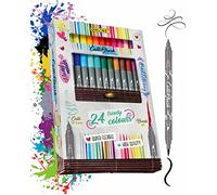 Online Calli.Brush Lot de 24 stylos à double pointe avec pointe de calligraphie et pointe pinceau Couleurs intenses dans un coffret cadeau