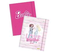 ONLINE Classeur A4 Design Barbie I Trieur en carton avec motif Barbie I 2 chemises avec élastique et rabat intérieur I Classeur scolaire pour enfants et adolescents I Idéal comme porte-documents I
