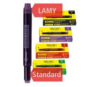 ONLINE Colourful double-sided ink cartridges, red - green - black - purple, univ