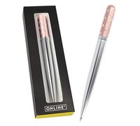 Online Unlinen Stylo à bille en cristal avec strass étincelants en rose Stylo élégant dans une boîte cadeau avec recharge internationale de grande capacité Noir Idée cadeau