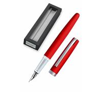 Online Eleganza Fountain Pen I Satin Red I Nib Size M I Metal Clip I Includes In
