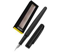 Online Eleganza Stylo plume I Métal I Couleur: noir I Plume M I Clip métallique I avec cartouche d'encre couleur bleue I Stylo plume pour cartouches d'encre standard avec emballage cadeau