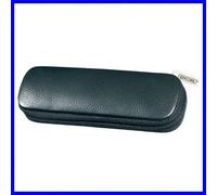 Online Étui noir en cuir de qualité pour deux stylos à bille avec fermeture éclair de toutes marques ou plume, noir, bureau, dimensions : 13,5 x 4,5 x 2,2 cm