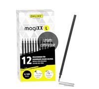 Online Lot de 12 recharges de rechange effaçables compatibles avec les stylos gel Legami magiXX L I Noir Épaisseur de trait 0,7 mm I Recharge pour stylo gel effaçable I Recharge pour stylo gel avec