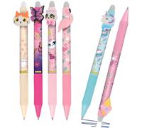 Online magiXX Lot de 6 stylos à effacer Fun Girls - Stylo gel bleu effaçable avec une épaisseur de trait de 0,7 mm - Pour apprendre à écrire, bureau - Compatible avec Frixion Mine - Stylo à bille