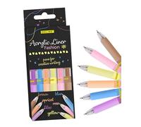 Online parure de 6 marqueurs acryliques à base d'eau, couleurs pastel - Séchage rapide sur bois et plastique - également utilisés pour la peinture sur verre ou sur pierres - haute couvrance