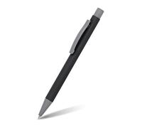 Online Soft Metal stylo à bille stylo-bille rétractable en aluminium avec surface soft-touch recharge remplaçable encre bleue cadeau parfait I couleur: noir