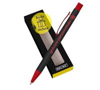 Online stylo à bille personnalisé avec gravure laser Noir Rouge I stylo noir et rouge en métal I dans une boîte cadeau I cadeau personnel sensation douce au toucher