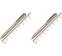 Online stylo bille Mini Portemonnaie Champagne, rétractable, mine recharge standard D1 encre bleue, indélébile, petit stylo à bille - seulement 8 cm (Lot de 2)