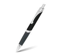 Online stylo bille Sporty Noir, aluminium, rétractable, recharge internationale de grande capacité, indélébile, écriture bleue, clip métallique