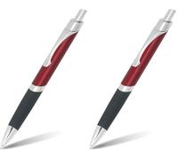 Online stylo bille Sporty Red, aluminium, rétractable, recharge internationale de grande capacité, indélébile, écriture bleue, clip métallique (Lot de 2)