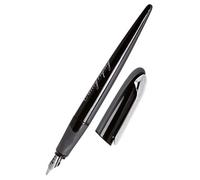 ONLINE Stylo de calligraphie Air Noir, Pointe de calligraphie 1,4 mm, pour cartouches d'encre standard ou convertisseur, cartouche bleue incluse, pour droitier/gaucher