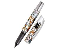 Online stylo roller ergonomique Campus Fluffy Cats │ pour l'école et le lycée │ poignée souple pour gauchers et droitiers │ cartouches d'encre standard, rechargeable │ roller à cartouches