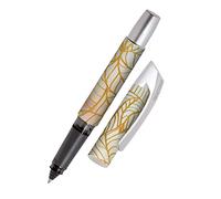 Online stylo roller ergonomique Campus Golden Leaves │ pour l'école et le lycée │ poignée souple pour gauchers et droitiers │ cartouches d'encre standard, rechargeable │ roller à cartouches