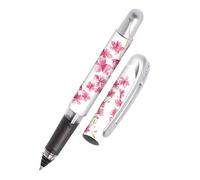 ONLINE stylo roller ergonomique Cherry │ pour l'école et le lycée │ poignée souple pour gauchers et droitiers │ cartouches d'encre standard, rechargeables, couleur bleue │ stylos pour étudiants