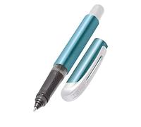 Online stylo roller ergonomique Metallic Bleu, pour l'école et le lycée, poignée souple pour gauchers, droitiers, cartouches d'encre standard, rechargeables, bleue, stylos pour étudiants 12586/3D