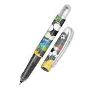 Online stylo roller ergonomique Soccer │ pour l'école et le lycée │ poignée souple pour gauchers et droitiers │ cartouches d'encre standard, rechargeables, couleur bleue │ pour étudiants