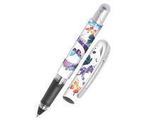 Online stylo roller ergonomique Spring Vibes │ pour l'école et le lycée │ poignée souple pour gauchers et droitiers │ cartouches d'encre standard, rechargeables, couleur bleue │ pour étudiants