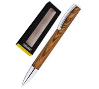 ONLINE Vision Nature Walnut Stylo à bille rotatif élégant en bois et métal dans une jolie boîte cadeau I Kulli avec recharge internationale de grande capacité pour une épaisseur de trait M, couleur
