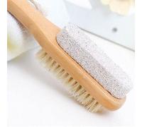 Onlineforu LTD Brosse à récurer les pieds avec pierre ponce naturelle - Brosse en bois pour le corps pour exfolier les peaux mortes, les callosités et les peaux dures, outil de pédicure, brosse de