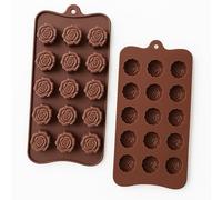 Onlineforu LTD Moule en silicone en forme de rose - Moule à chocolat, cire, gelée et bonbons | Antiadhésif, réutilisable et flexible | Plateau en silicone multi-usage pour savon, bonbons, friandises