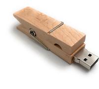 Onlineworld2013 Pince à linge en bois véritable Glupperl Funny Clé USB 128 GB USB 3.0