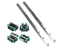 ONLISUM HGR20 Lot de 2 rails linéaires 400 mm avec 4 coussins de stockage HGW20CC 20 mm pour imprimantes 3D DIY et fraiseuses CNC
