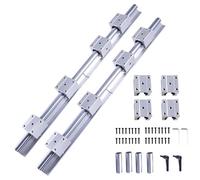 ONLISUM Kit de rails linéaires SBR16-4000 mm avec 4 pièces SBR16 1500 mm + 2 barres ondulées SBR16 de 1000 mm et 12 roulements carrés SBR16UU pour machines CNC et imprimantes 3D (épissure)
