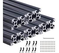 ONLISUM Lot de 10 profilés d'extrusion en aluminium extrudé 2020 - 800 mm - Norme européenne - Pour imprimante 3D - Noir
