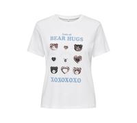 ONLKITA Life REG S/S Bear Top Box CSJRS, Blanc Vif/imprimé : Hugs, S