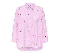 Only Chemisier ONLNew Lina Grace – STR EMB WVN Noos – rose clair/rouge feu/blanc – Taille L