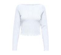 Onlnoor L/S Boatneck Top JRS, Blanc éclatant., S