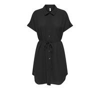 ONLY Onlnova Life Vis Ayla Shirt Dress Solid Robe Unie, Noir, M Femmes