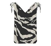 Onlnova Life Vis S/L Ruching Top AOP, Noir, XL