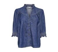 Onlraya DNM AKM Noos T-Shirt 3/4, Bleu foncé Denim, XS