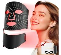 ONLUKY Masque de luminothérapie à DEL - Masque de thérapie par lumière rouge sans fil pour le visage et le cou avec 7 couleurs, 103 LED, rechargeable par USB-C, infrarouge et proche infrarouge pour la